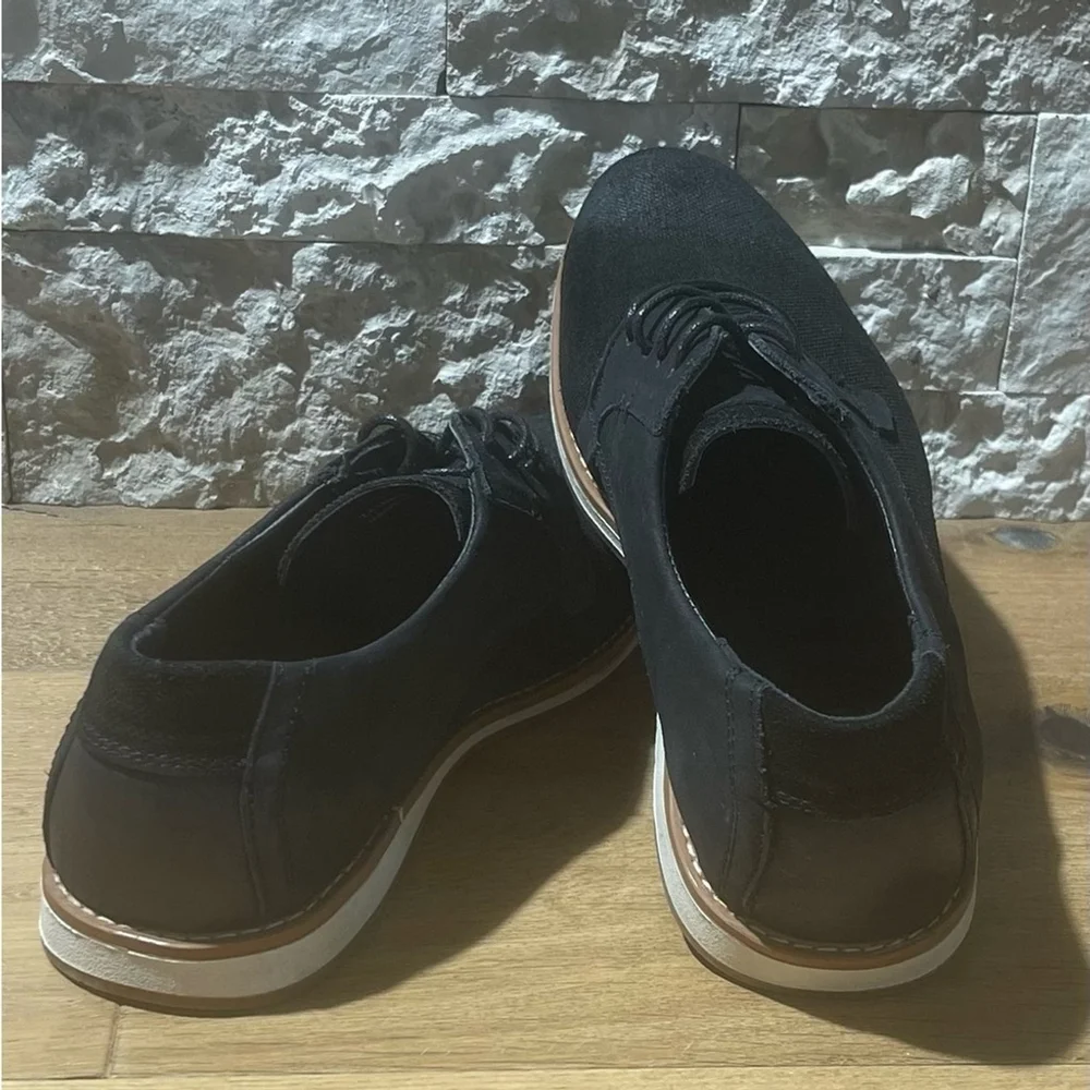 ZANZARA Blaze Leather Canvas Derby Size 12 Color Black‎ NWOB